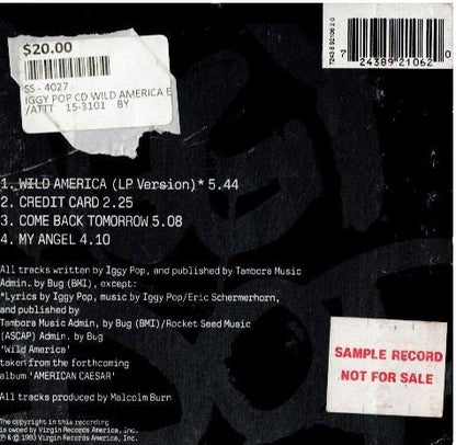 Iggy Pop – Wild America E.P. (CD, EP, Card Sleeve)