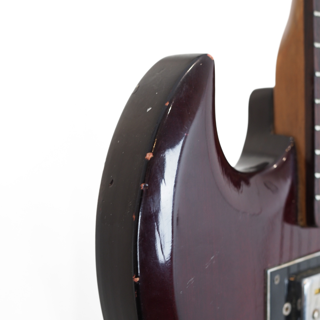 1970s Amena Model 1828 SG-style MIJ Electric Guitar in Wine Red