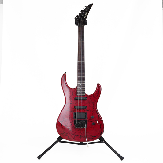 Magnum Custom Series Super Strat-Style Electric Guitar in Red Crackle Gloss Finish