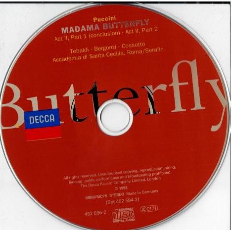 Puccini - Tebaldi, Bergonzi, Cossotto – Madama Butterfly (2 x CD, Album, Reissue, Remastered)