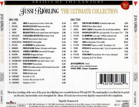 Jussi Björling – The Ultimate Collection (2 x CD, Compilation, Remastered, Stereo, Mono)