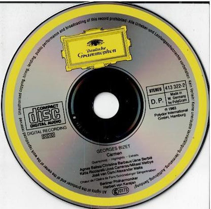 Bizet, Berliner Philharmoniker, Herbert Von Karajan – Carmen (Highlights) (CD, Album, Reissue)