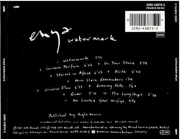 Enya – Watermark (CD, Album, Reissue)