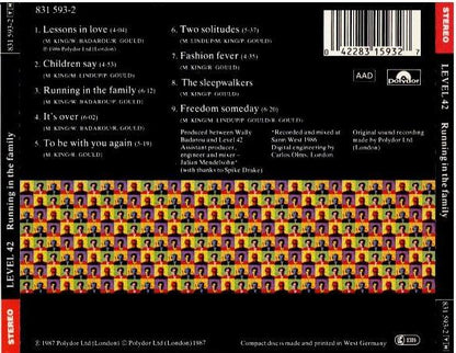Level 42 – Running In The Family (CD, Album, Stereo)