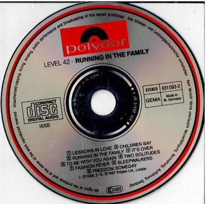 Level 42 – Running In The Family (CD, Album, Stereo)