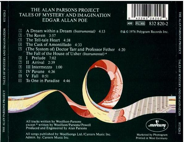 The Alan Parsons Project – Tales Of Mystery And Imagination Edgar Allan Poe (CD, Album, Reissue, Remastered)