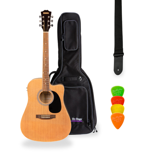 Southside Pack: Redding RED50CE Full-Sized Right-Handed Steel-String Acoustic Electric Guitar in Natural Finish