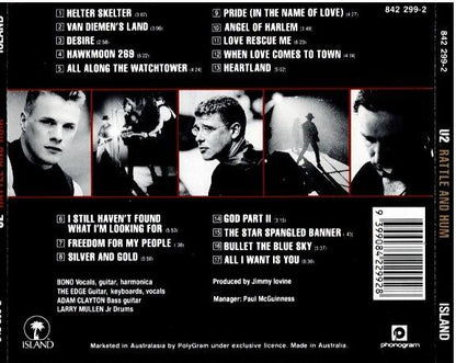 U2 – Rattle And Hum (CD, Album, Disctronics)