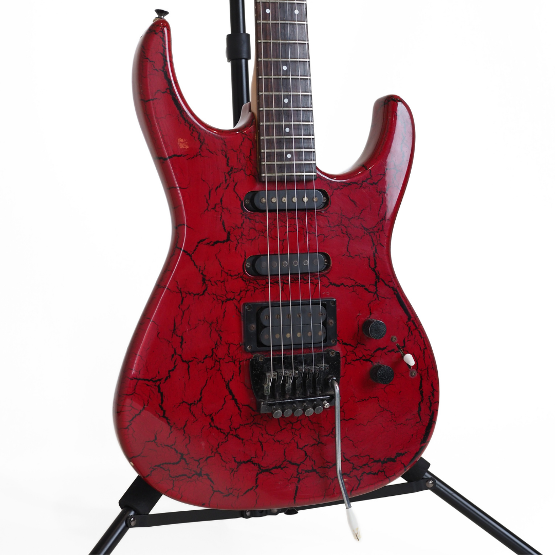 Magnum Custom Series Super Strat-Style Electric Guitar in Red Crackle Gloss Finish