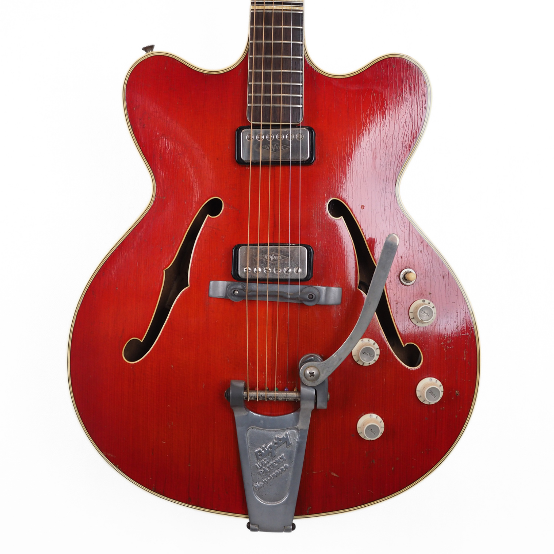 1962 Höfner Verithin 4574 Thinline Hollowbody Electric Guitar in Cherry Red