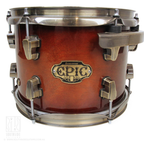 Ludwig Epic Series 10" x 7.5" Rack Tom with Vintage Bronze Rims & Lugs in Mahogany Burst