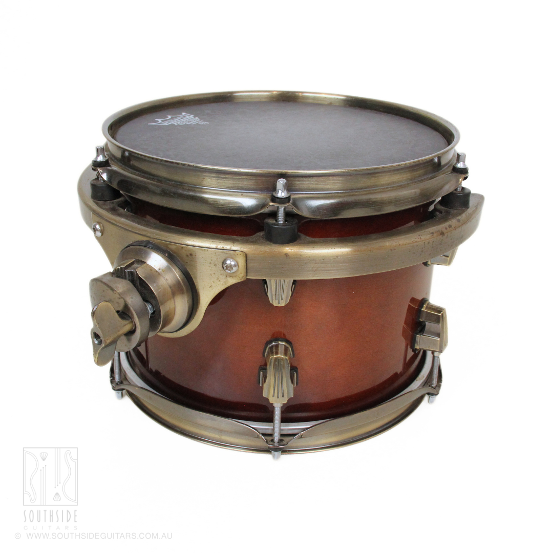 Ludwig Epic Series 10" x 7.5" Rack Tom with Vintage Bronze Rims & Lugs in Mahogany Burst