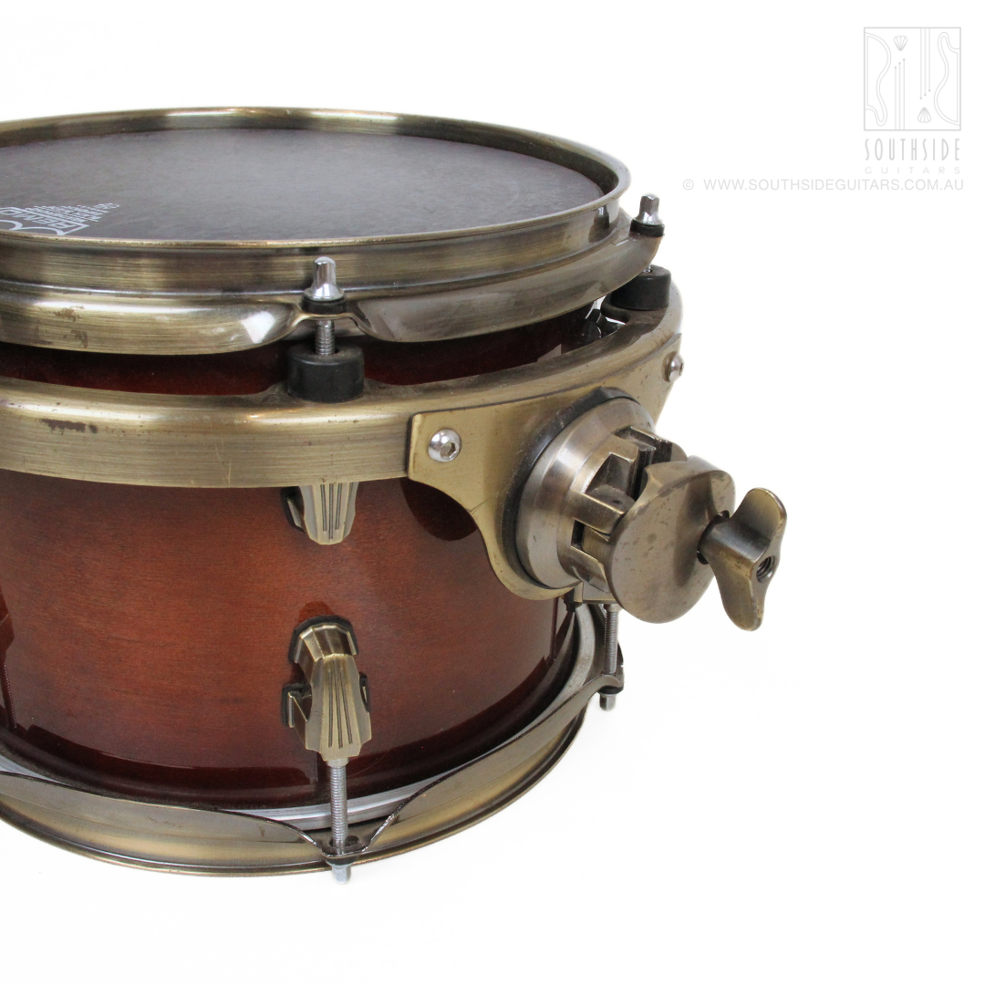 Ludwig Epic Series 10" x 7.5" Rack Tom with Vintage Bronze Rims & Lugs in Mahogany Burst