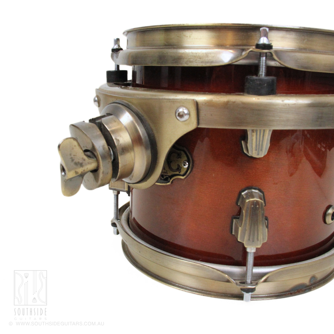 Ludwig Epic Series 12" x 8" Rack Tom with Vintage Bronze Rims & Lugs in Mahogany Burst