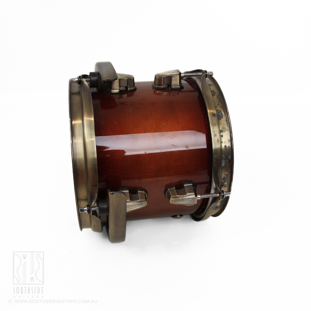 Ludwig Epic Series 12" x 8" Rack Tom with Vintage Bronze Rims & Lugs in Mahogany Burst