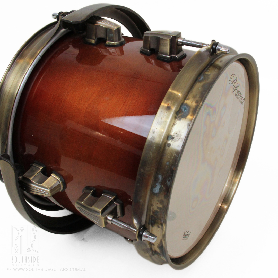 Ludwig Epic Series 12" x 8" Rack Tom with Vintage Bronze Rims & Lugs in Mahogany Burst