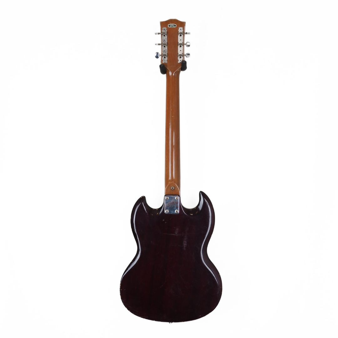 1970s Amena Model 1828 SG-style MIJ Electric Guitar in Wine Red
