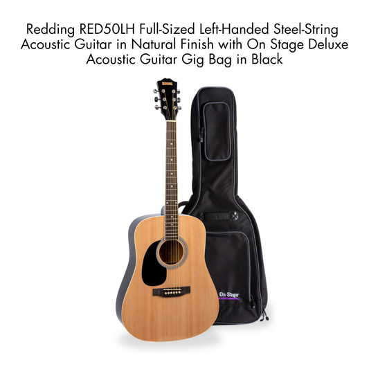 Southside Pack: Redding RED50LH Full-Sized Left-Handed Steel-String Acoustic Guitar in Natural Finish