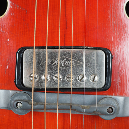 1962 Höfner Verithin 4574 Thinline Hollowbody Electric Guitar in Cherry Red