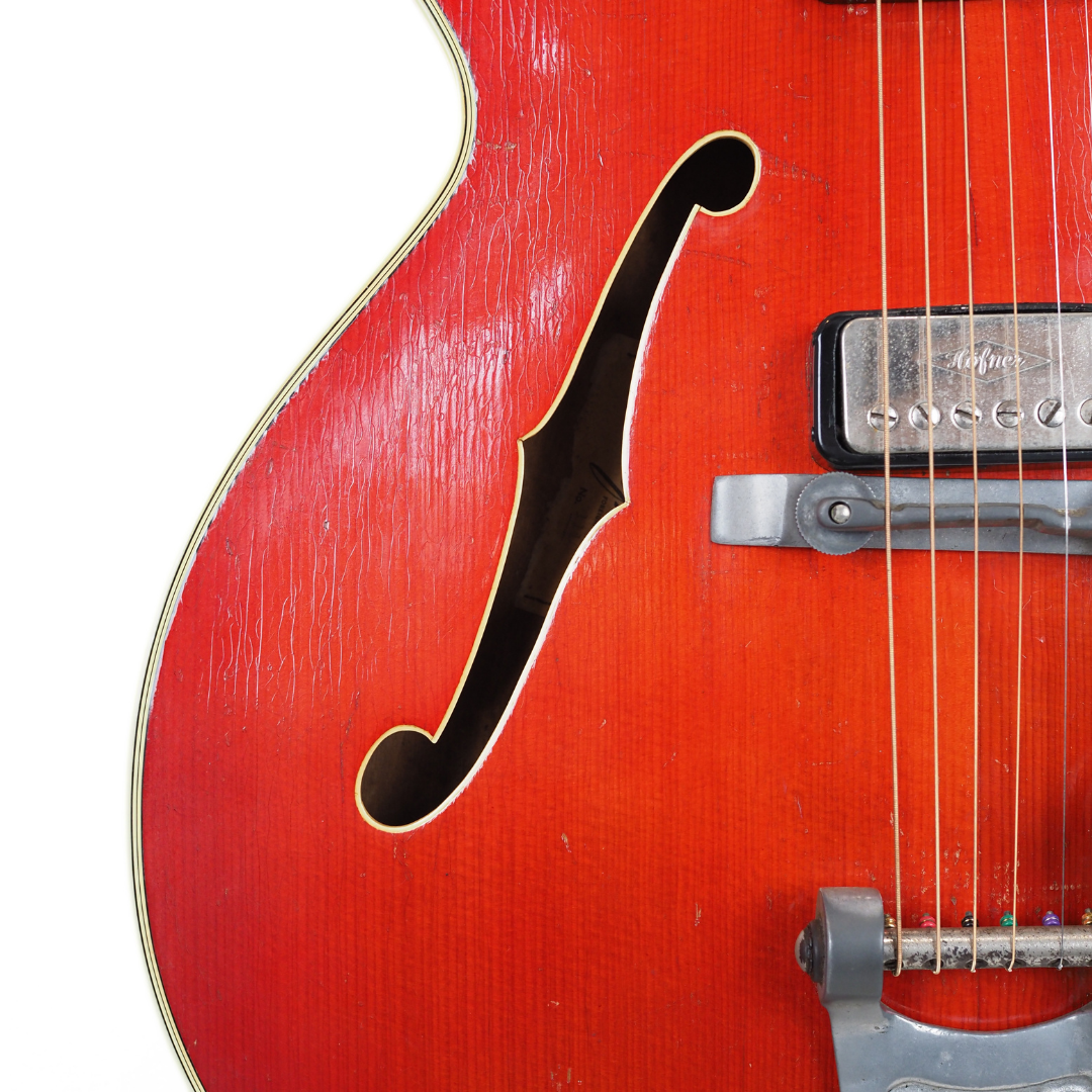 1962 Höfner Verithin 4574 Thinline Hollowbody Electric Guitar in Cherry Red