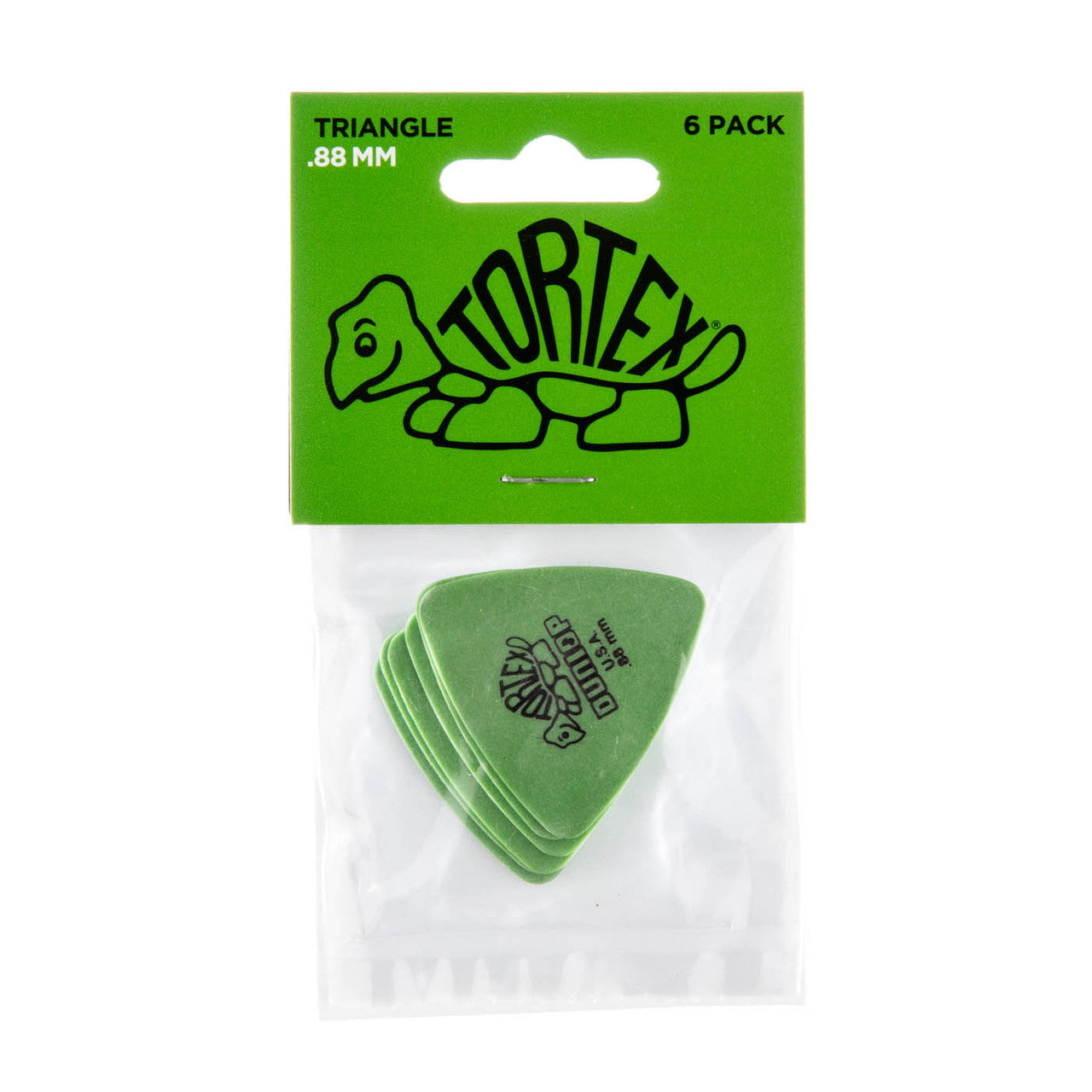 Dunlop JPT288 Green .88 Tortex Triangle Picks Players (6 Pack)