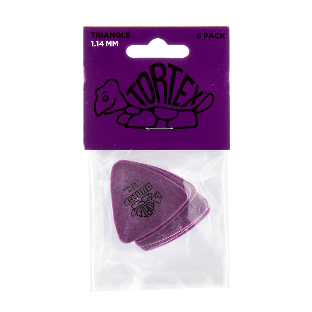 Dunlop JPT214 Purple 1.14 Tortex Triangle Picks Players (6 Pack)