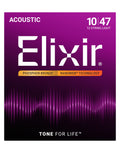 Elixir E16152 Nanoweb Phosphor Bronze Acoustic 12 String Guitar Set - Light 10-47