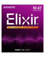 Elixir E16152 Nanoweb Phosphor Bronze Acoustic 12 String Guitar Set - Light 10-47