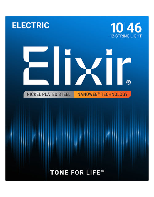 Elixir E12450 Nanoweb Nickel Plated 12 String Electric Set - Light 10-46