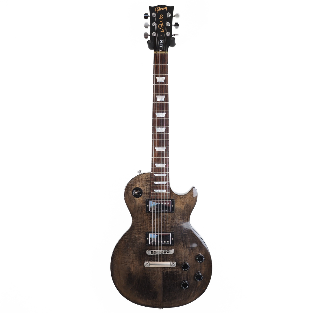 2015 Gibson LPM Les Paul 100 Electric Guitar in Translucent Ebony (with Upgrades)