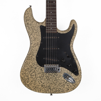 Samick SV-430 SSBK Stratocaster-Style Electric Guitar in Custom Yellow & Black Speckled Finish