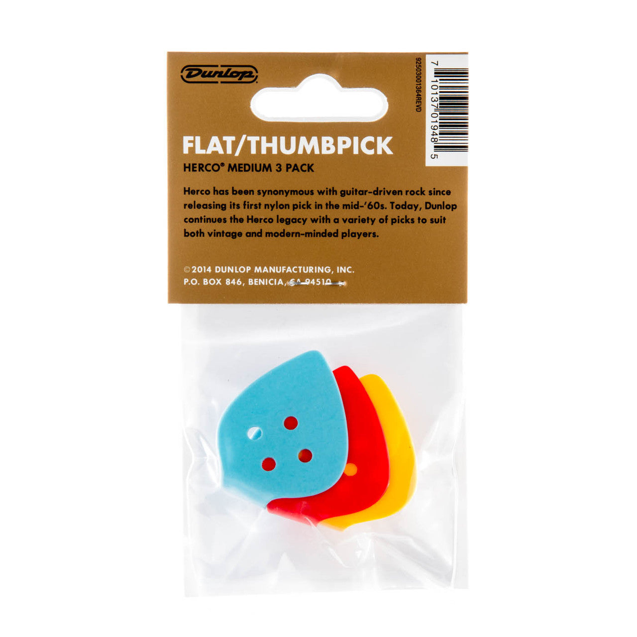 Herco Flat/Thumbpicks 3 Pack (Assorted Sizes)