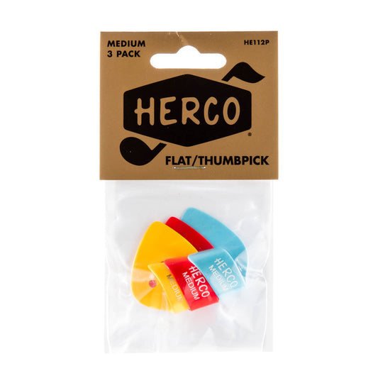 Herco Flat/Thumbpicks HE112P Medium 3 Pack