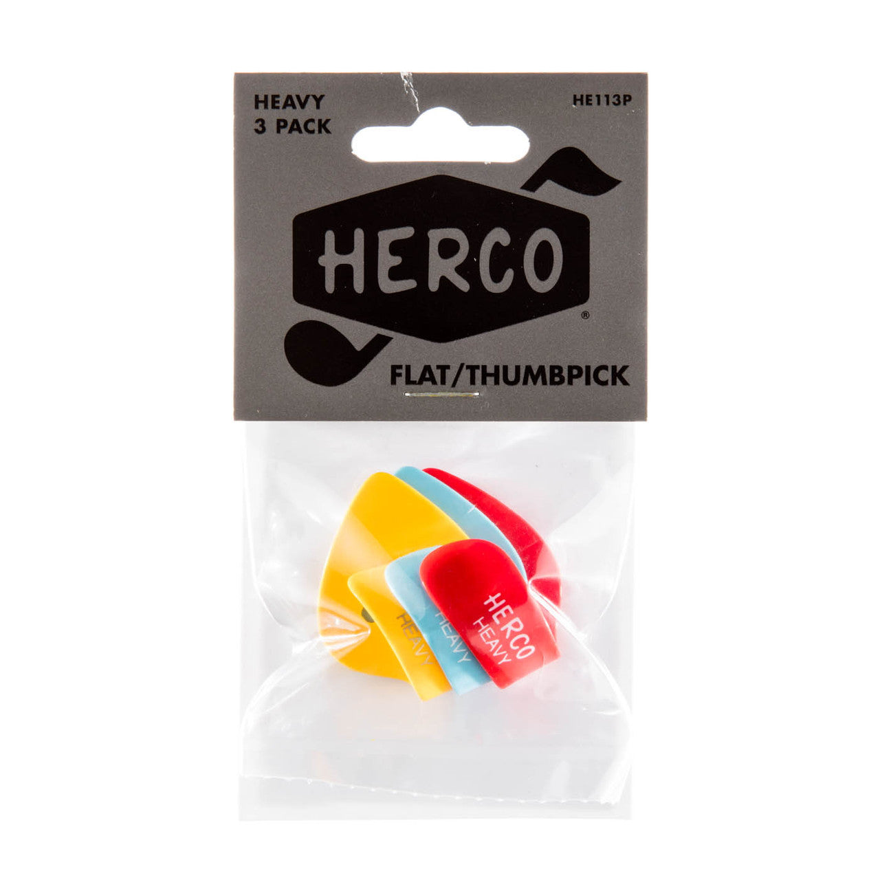 Herco Flat/Thumbpicks 3 Pack (Assorted Sizes)