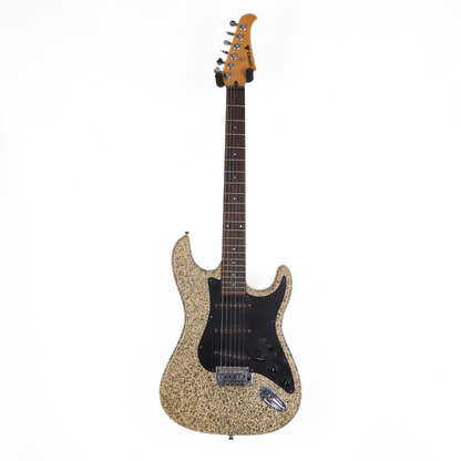 Samick SV-430 SSBK Stratocaster-Style Electric Guitar in Custom Yellow & Black Speckled Finish