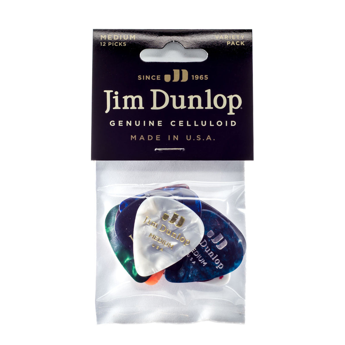 Jim Dunlop JPVP106 Medium Celluloid Pick Variety 12 Pack