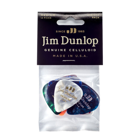 Jim Dunlop JPVP106 Medium Celluloid Pick Variety 12 Pack