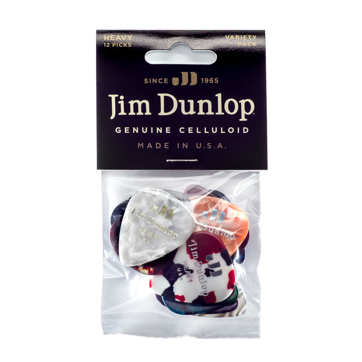Jim Dunlop JPVP107 Heavy Celluloid Pick Variety 12 Pack