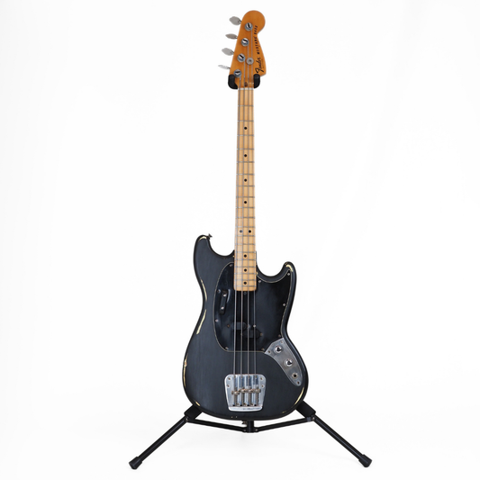 1977 Fender Mustang Short-Scale Bass Guitar in Custom Black Finish