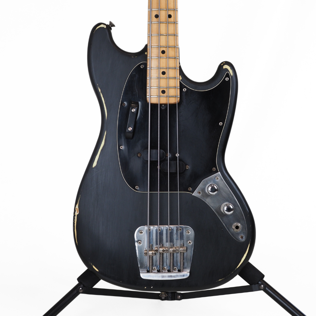 1977 Fender Mustang Short-Scale Bass Guitar in Custom Black Finish
