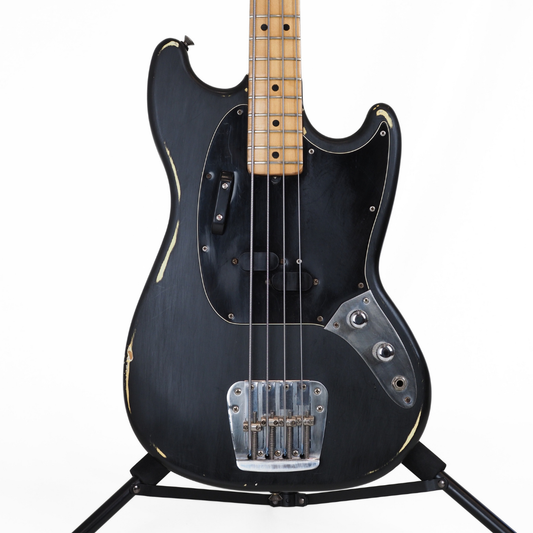 1977 Fender Mustang Short-Scale Bass Guitar in Custom Black Finish