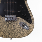 Samick SV-430 SSBK Stratocaster-Style Electric Guitar in Custom Yellow & Black Speckled Finish