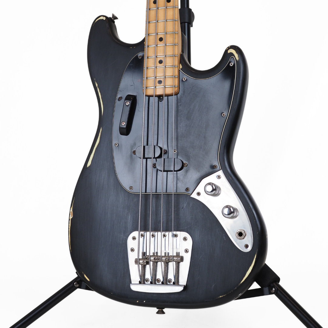 1977 Fender Mustang Short-Scale Bass Guitar in Custom Black Finish