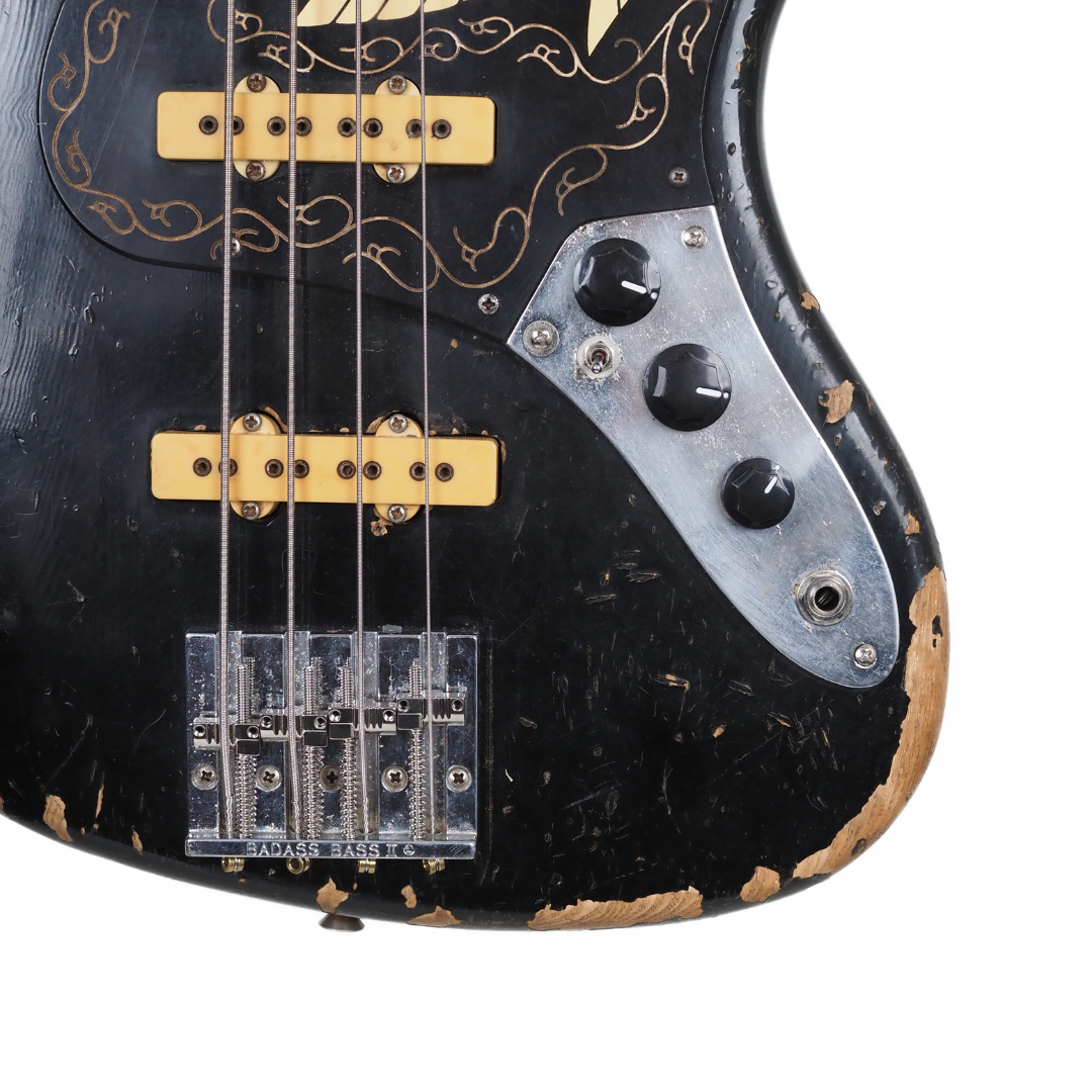 1977 Ibanez Black Eagle Electric Bass Guitar in Worn Gloss Black