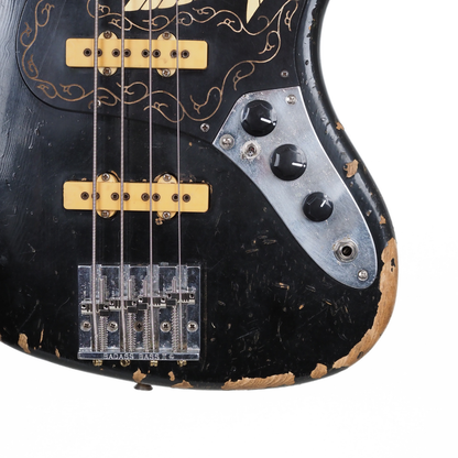 1977 Ibanez Black Eagle Electric Bass Guitar in Worn Gloss Black
