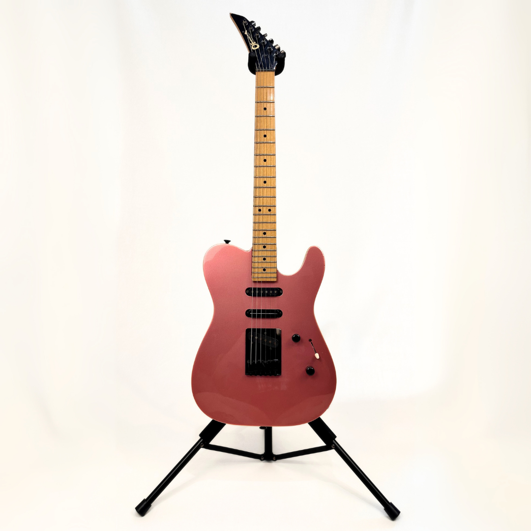 1980s Charvel by Jackson/Charvel Model 7 Telecaster Electric Guitar (Modified) in Bugundy Pink Mist