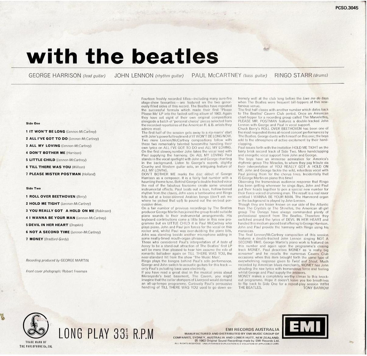 The Beatles – With The Beatles (Vinyl, LP, Album, Reissue, Repress, Stereo)