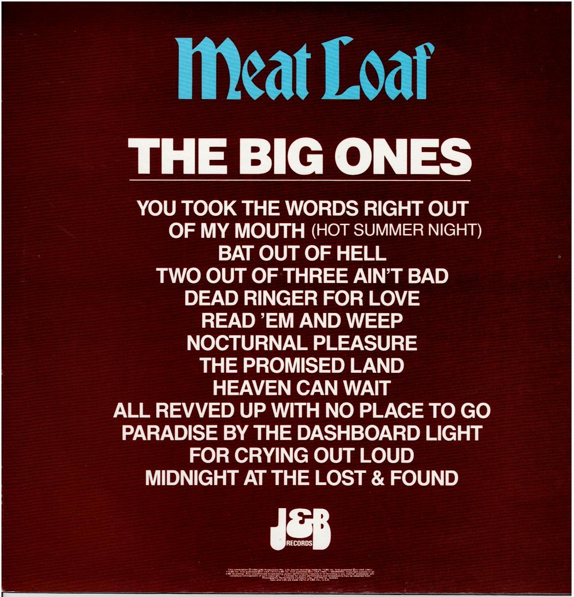 Meat Loaf – The Big Ones (Vinyl, LP, Compilation, Stereo)