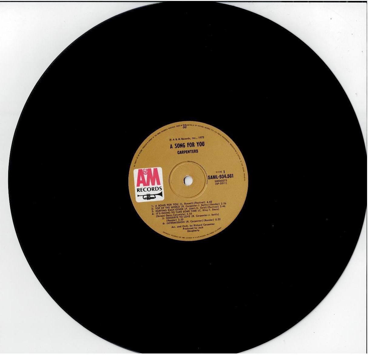 Carpenters – A Song For You (Vinyl, LP, Album)