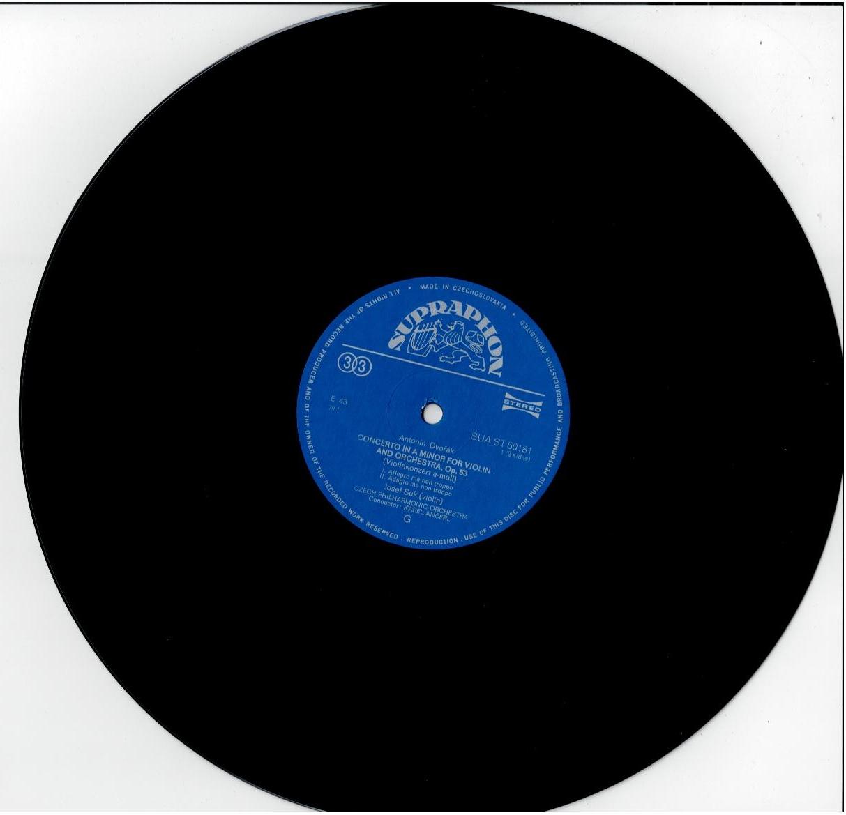 Antonín Dvořák - Josef Suk, Czech Philharmonic Orchestra, Karel Ančerl – Violin Concerto, Romance For Violin (Vinyl, LP, Album, Mono)